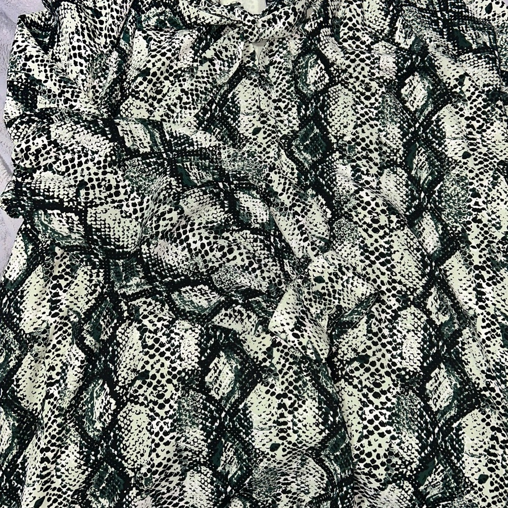 The Limited Black and Cream Blouse tie at neck